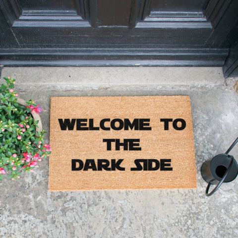 Welcome to the Darkside Star Wars doormat quote RUGSANDROOMS 