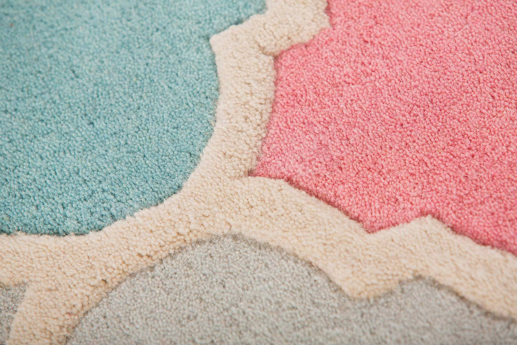 Illusion Rosella Trellis Pink/Blue Area Rug RUGSANDROOMS 