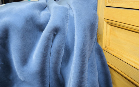 Image of Russian Blue Faux Fur Throw RUGSANDROOMS 
