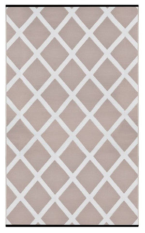 Image of Diamond Warm Taupe & Cream Indoor-Outdoor Reversible Rug cvsonia 