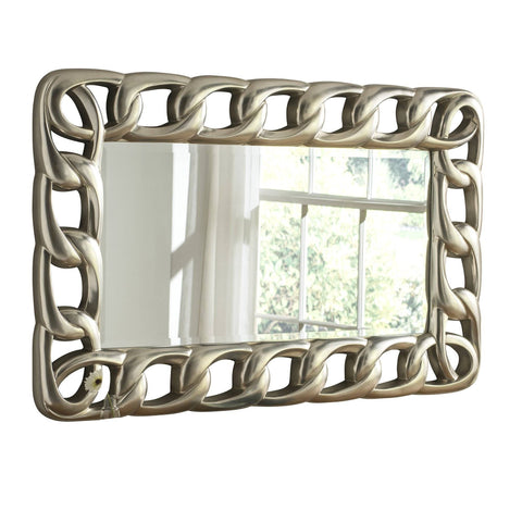 Image of Chain Silver Wall Accent Mirror gagandeepstore 